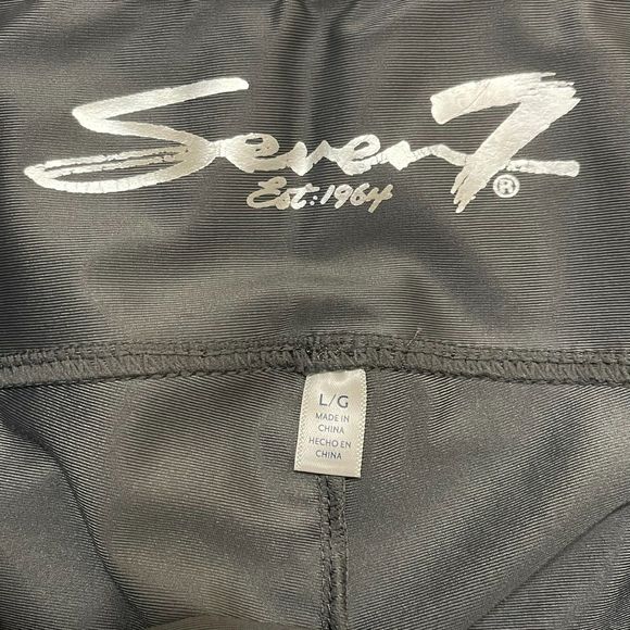 Seven7 Womens Faux Leather Legging Gun Metal Gray High Waisted Stretch Pull On L - Picture 7 of 9